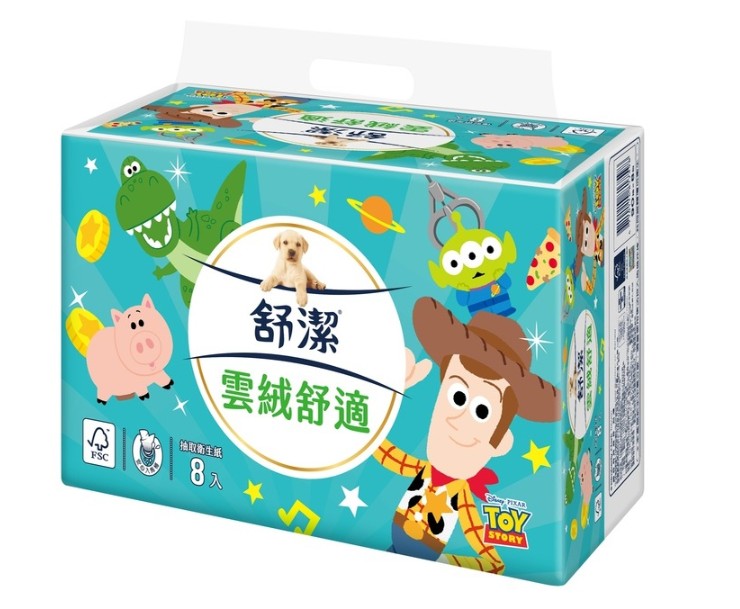 【Kleenex 舒潔】 雲絨舒適迪士尼抽取式衛生紙 90抽x8包x2串