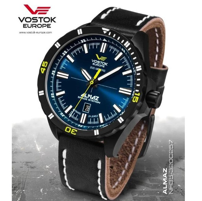 (不鏽鋼黑殼+皮帶 )Vostok Europe 金剛石太空站系列 