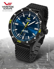 (不鏽鋼黑殼+黑鋼帶 )Vostok Europe 金剛石太空站系列 