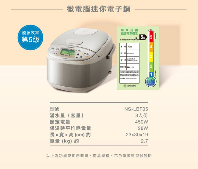象印3人份黑金剛微電腦電子鍋 NS-LBF05