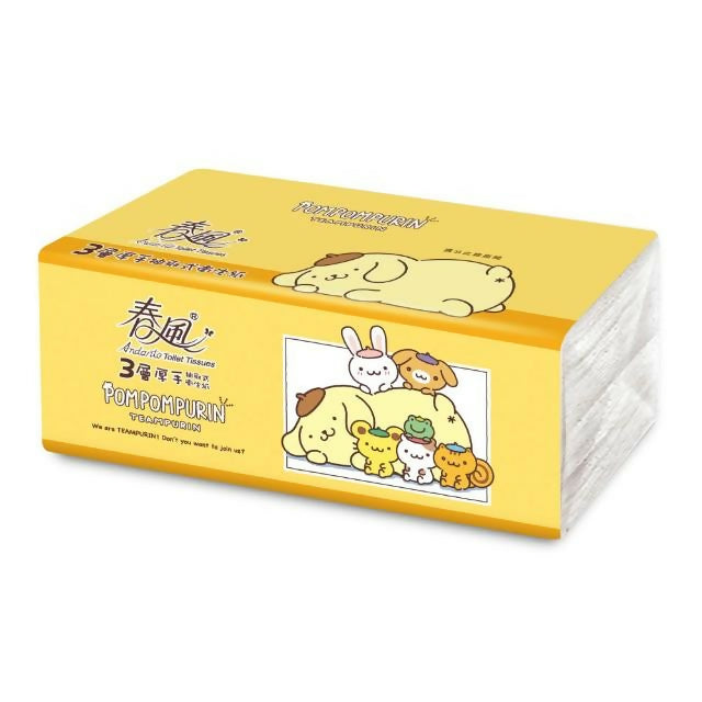 【春風】 布丁狗3層超細柔抽取式衛生紙90抽x20包x3串