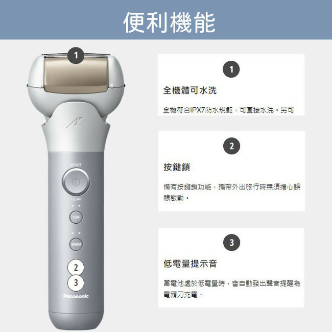Panasonic國際牌日製三刀頭充電式水洗護膚電鬍刀 ES-MT22-S