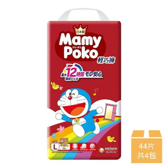 【滿意寶寶】 哆啦A夢輕巧褲 日本境內版 L號 44片*4包/箱