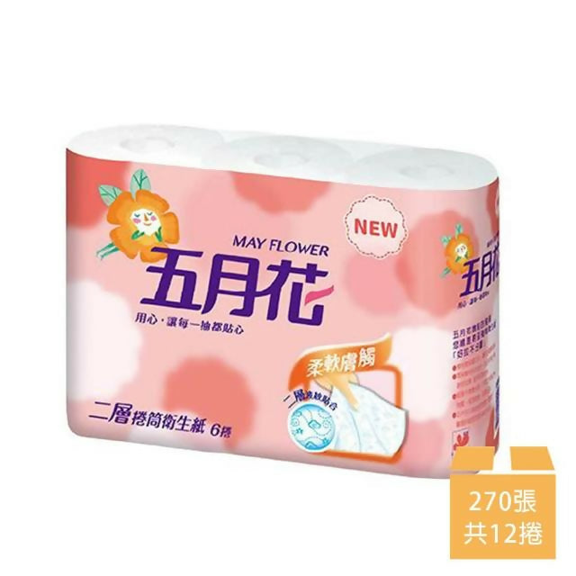 【MAY FLOWER 五月花】小捲筒衛生紙 270張x6捲x2串