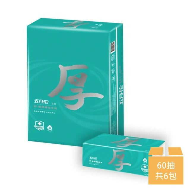 【MAY FLOWER 五月花】 舒敏厚棒抽取式衛生紙 60抽x6包/串