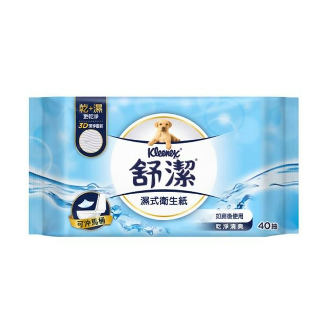 【Kleenex舒潔】 濕式衛生紙 40抽x6包天然綠茶複合配方