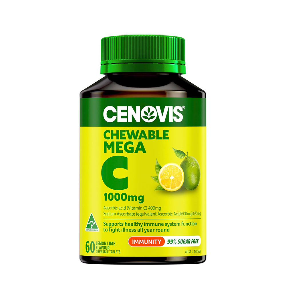 【CENOVIS 塞諾維斯】超級維生素 C1000mg 青檸口味 咀嚼片60片（99% 不含糖、國際航空版）