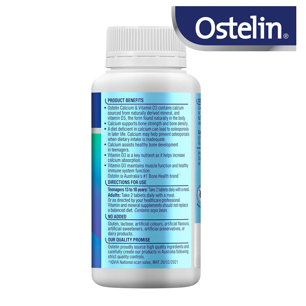 【Ostelin 奥斯特林】成人鈣＋維生素 D3 130 片（不含麩質、乳糖、國際航空版）