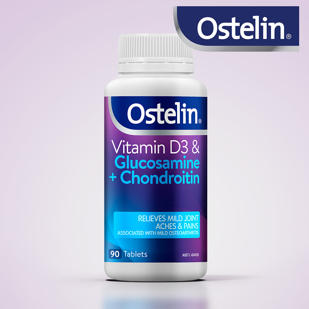 【Ostelin 奥斯特林】維生素 D3＋葡萄糖胺＋軟骨素90片（不含麩質、乳糖、國際航空版）