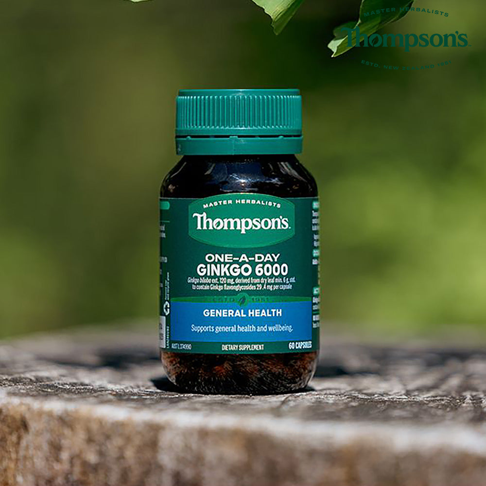【Thompson's 湯普森】 Ginkgo 6000mg 銀杏膠囊 60 粒（國際航空版）