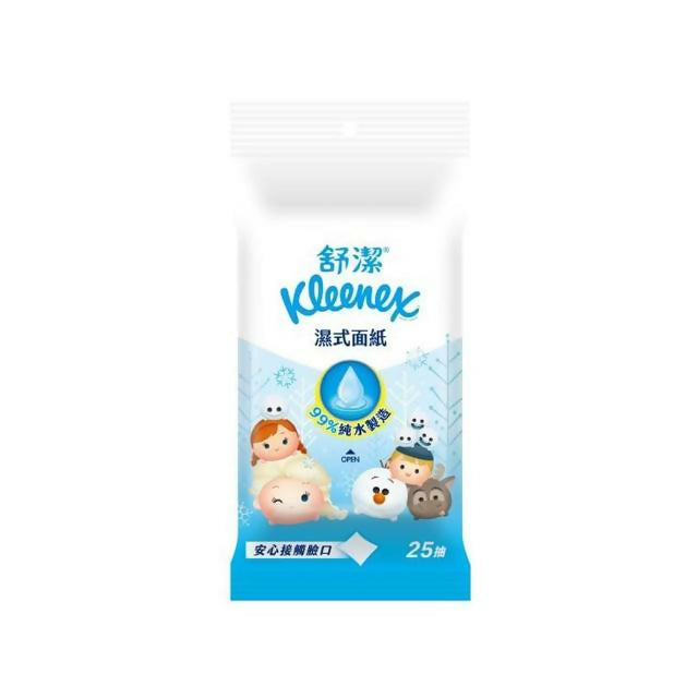 【Kleenex舒潔】 迪士尼99%純水濕式面紙 25抽x6包(款式隨機出貨)
