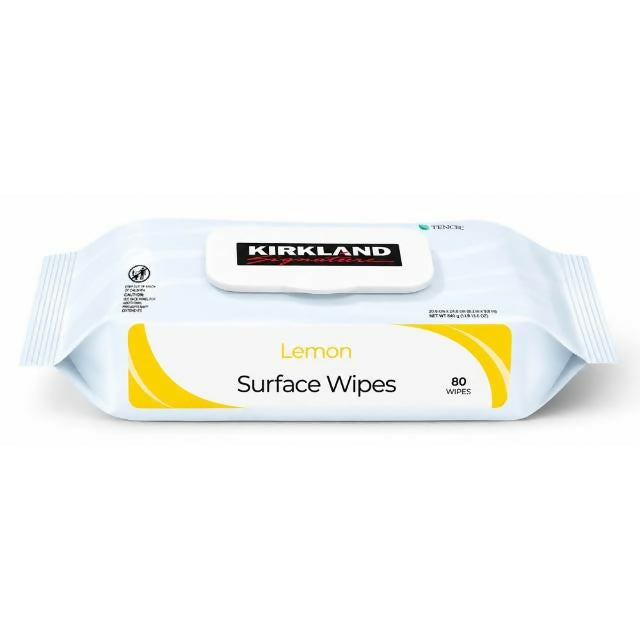 【Kirkland Signature 科克蘭】家用清潔擦拭濕巾-檸檬/清新香味 80張x4包