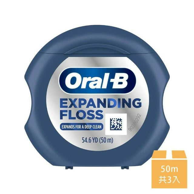 【Oral-B 歐樂B】膨脹深潔牙線 50公尺x3入