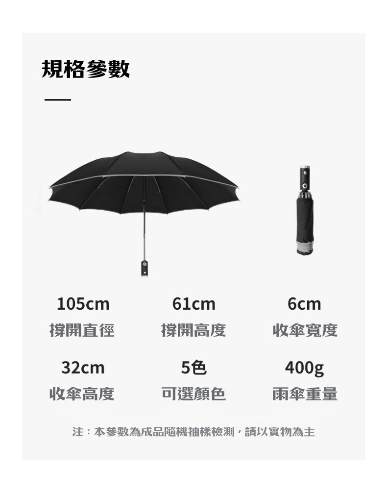 🚚預購🚚【一留好物】LED燈自動式反向傘（LED手柄⎪全自動傘柄⎪反向設計）
