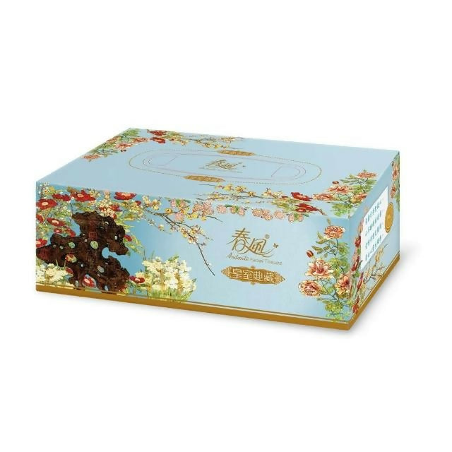 【春風】 故宮皇室典藏盒裝面紙200抽x5盒x10串/箱(花鹿祝福)