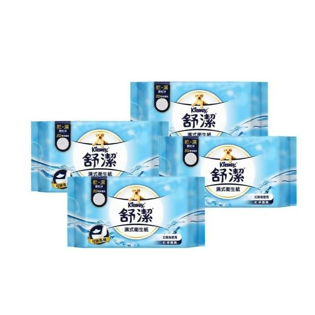 【Kleenex 舒潔】 濕式衛生紙 40抽x4包天然綠茶複合配方