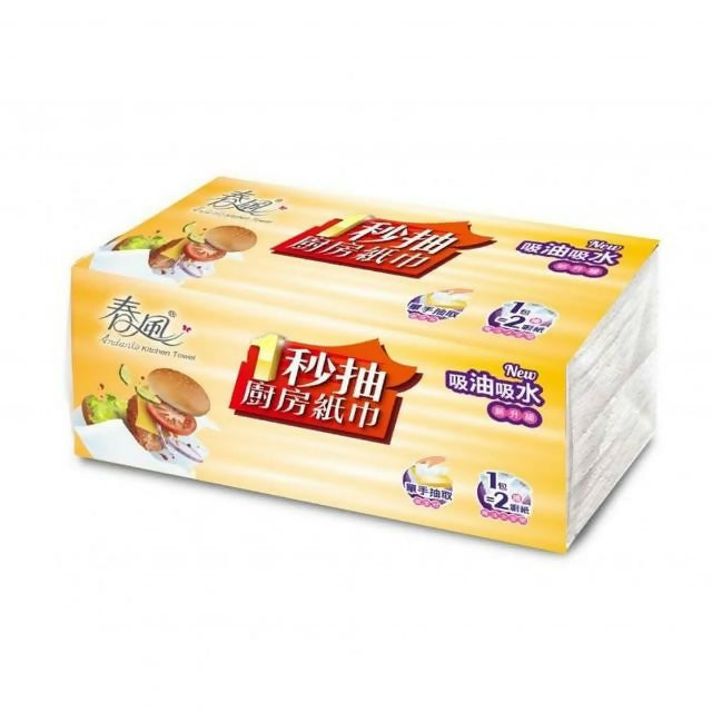 【春風】一秒抽取式廚房紙巾 120抽*3包*4串/箱