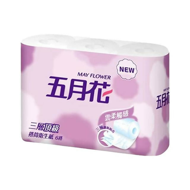 【MAY FLOWER 五月花】三層捲筒衛生紙 200張x6捲x4串