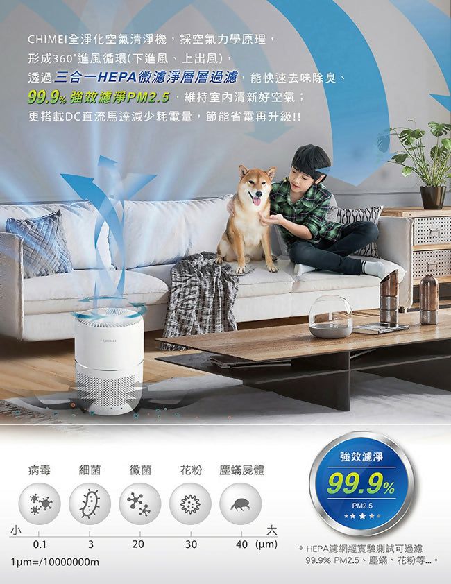 CHIMEI奇美360度全淨化DC省電空氣清淨機 AP-03SRC1