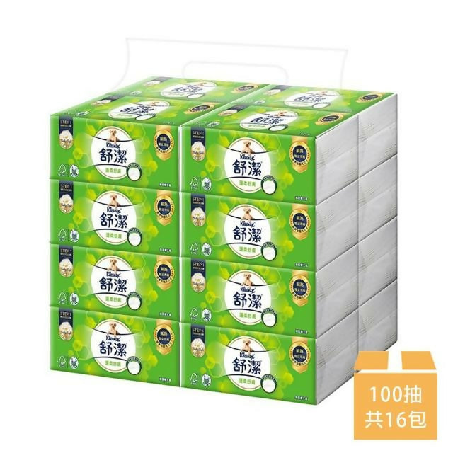 【Kleenex舒潔】 蓬柔舒膚抽取衛生紙 100抽x16包/串
