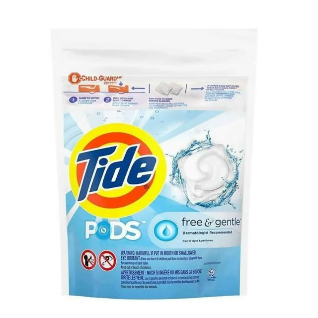 【Tide 汰漬】洗衣膠囊 無香精 38顆/袋+一秒抽取式廚房紙巾60抽/包