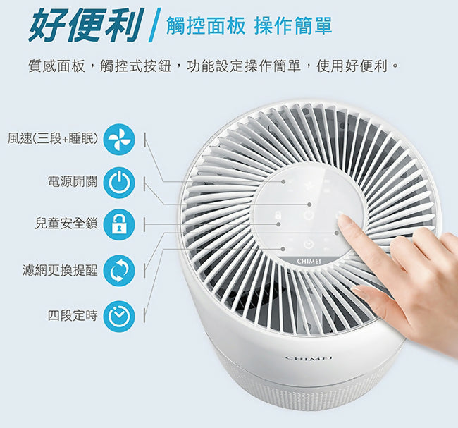 CHIMEI奇美360度全淨化DC省電空氣清淨機 AP-03SRC1