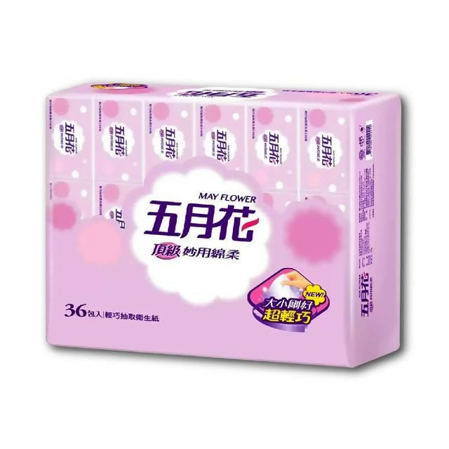【MAY FLOWER 五月花】妙用綿柔輕巧包抽取式衛生紙130抽x36包/串