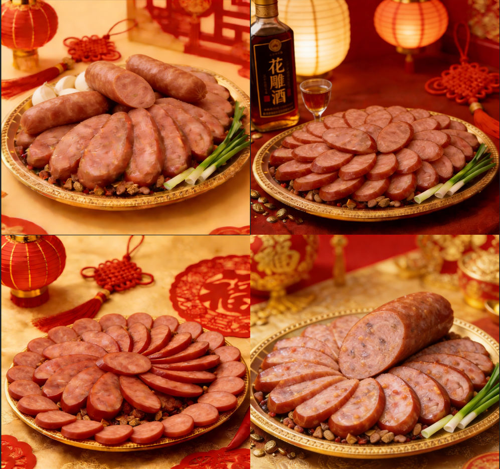 鮮進 香腸 6包（5條入300G/包） 【飛魚卵/ 蒜味/花雕酒/四川麻辣】四種口味