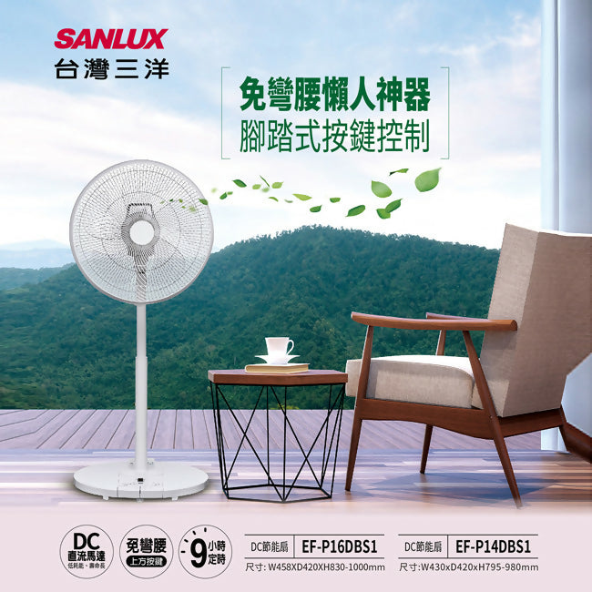 SANLUX台灣三洋14吋DC直流遙控電風扇 EF-P14DBS1