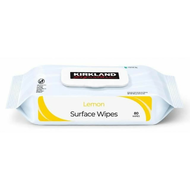 【Kirkland Signature 科克蘭】家用清潔擦拭濕巾-檸檬/清新香味隨機 80張x2包