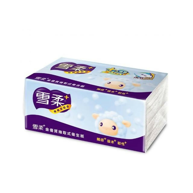 【雪柔】金優質抽取式衛生紙 90抽*6包*14串/箱