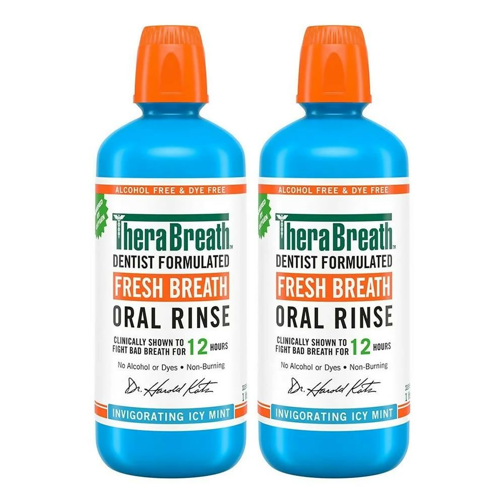 【TheraBreath 凱斯博士】漱口水冰涼薄荷1000ml x2瓶/組