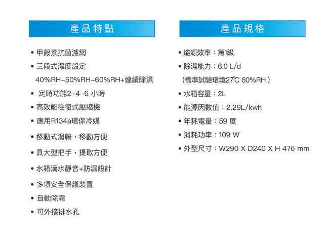 SANLUX台灣三洋6公升除濕機 SDH-68M