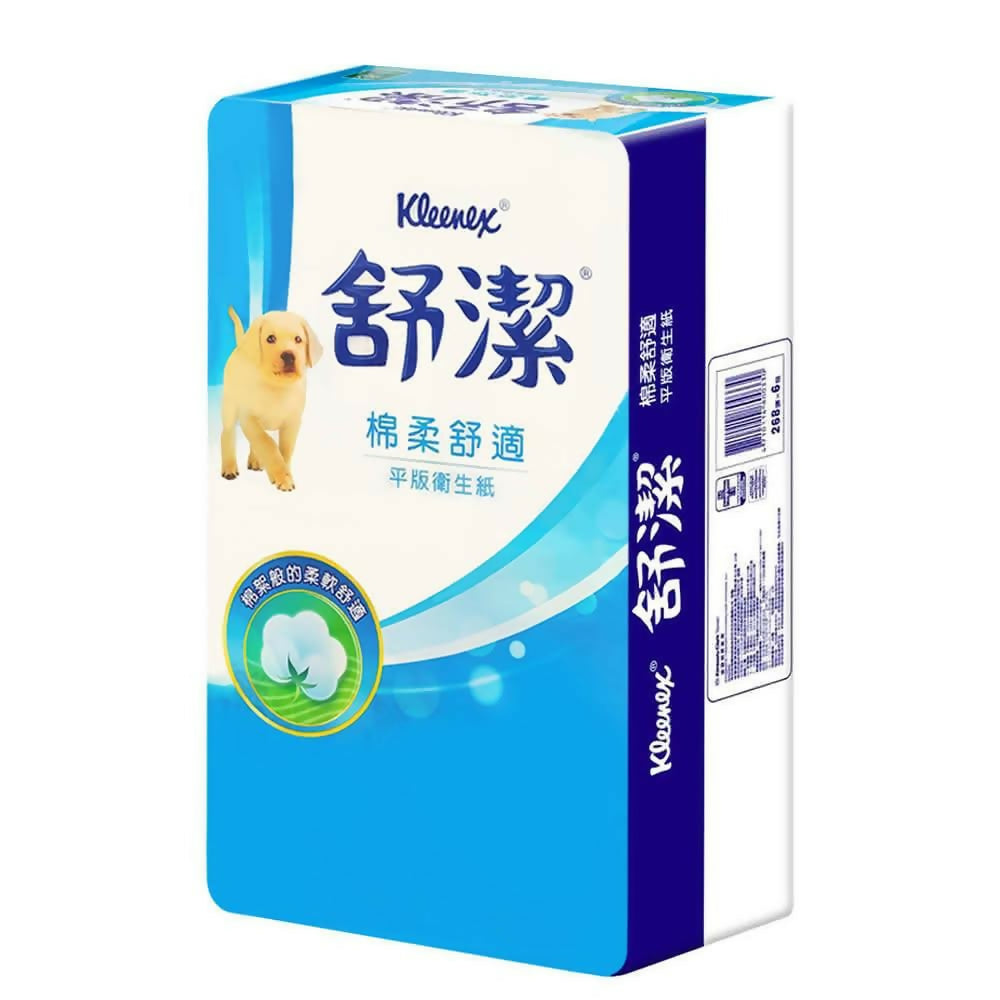 【Kleenex舒潔】 棉柔舒適平版衛生紙 300抽x6包/串