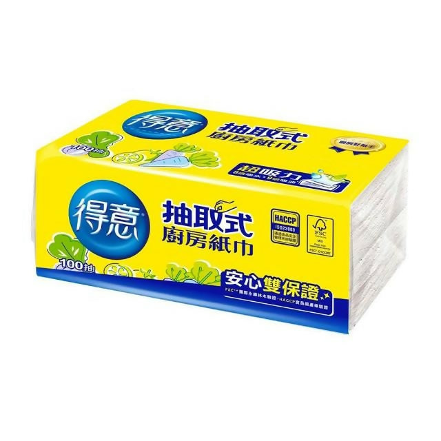 【得意】抽取式廚房紙巾 100抽x6包x2串