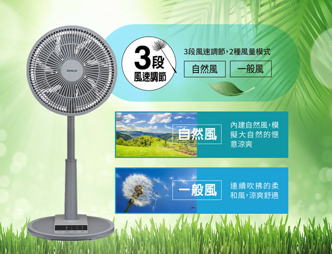 SANLUX台灣三洋12吋微電腦自然風遙控立扇(灰色) EF-T12AJ2