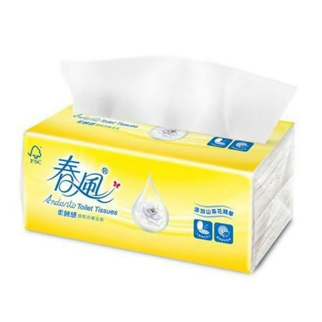【春風】山茶花柔韌感抽取式衛生紙 110抽x12包x2串