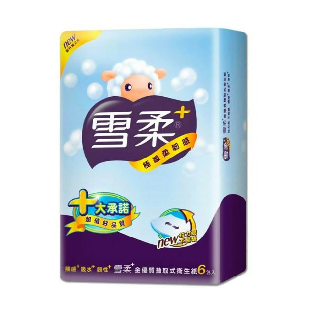 【雪柔】金優質抽取式衛生紙 90抽*6包*14串/箱