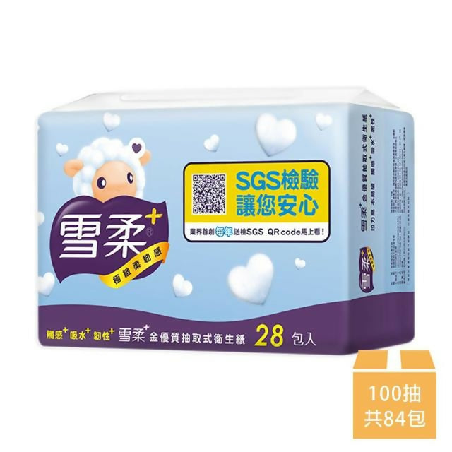 【雪柔】金優質抽取式衛生紙 100抽*28包*3串/箱