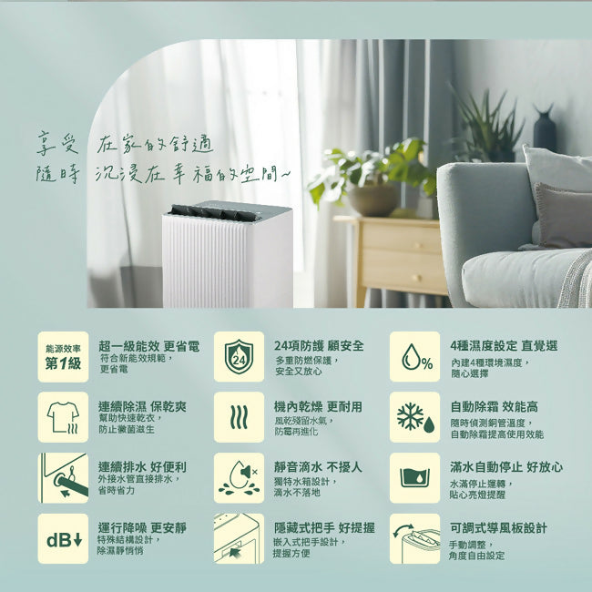 CHIMEI奇美6L新一級能效小乾靜除濕機 RH-06G0RM