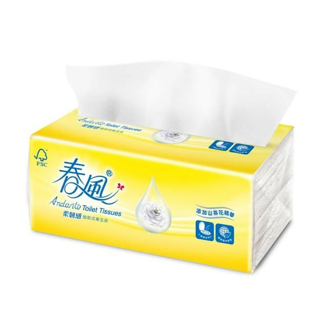 【春風】 山茶花柔韌感抽取式衛生紙 110抽*12包*6串/箱